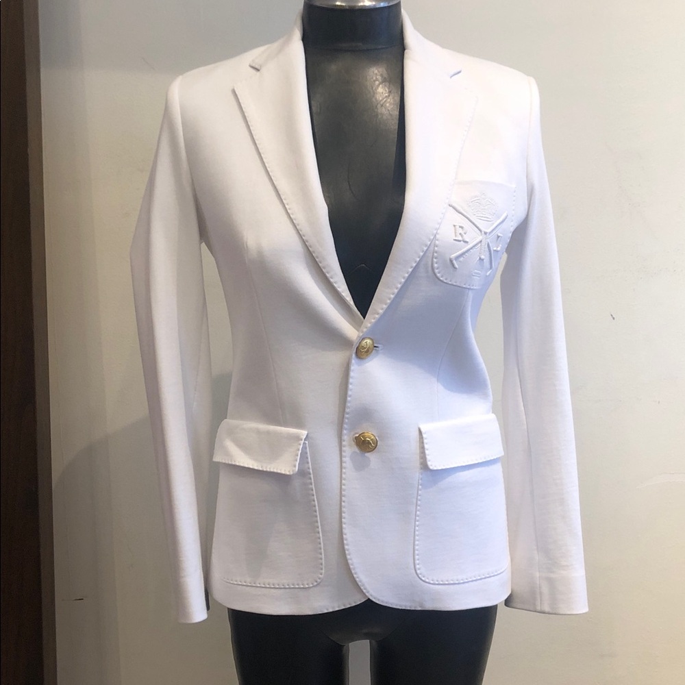 Ralph Lauren Blue Label White Blazer with Gold Buttons
